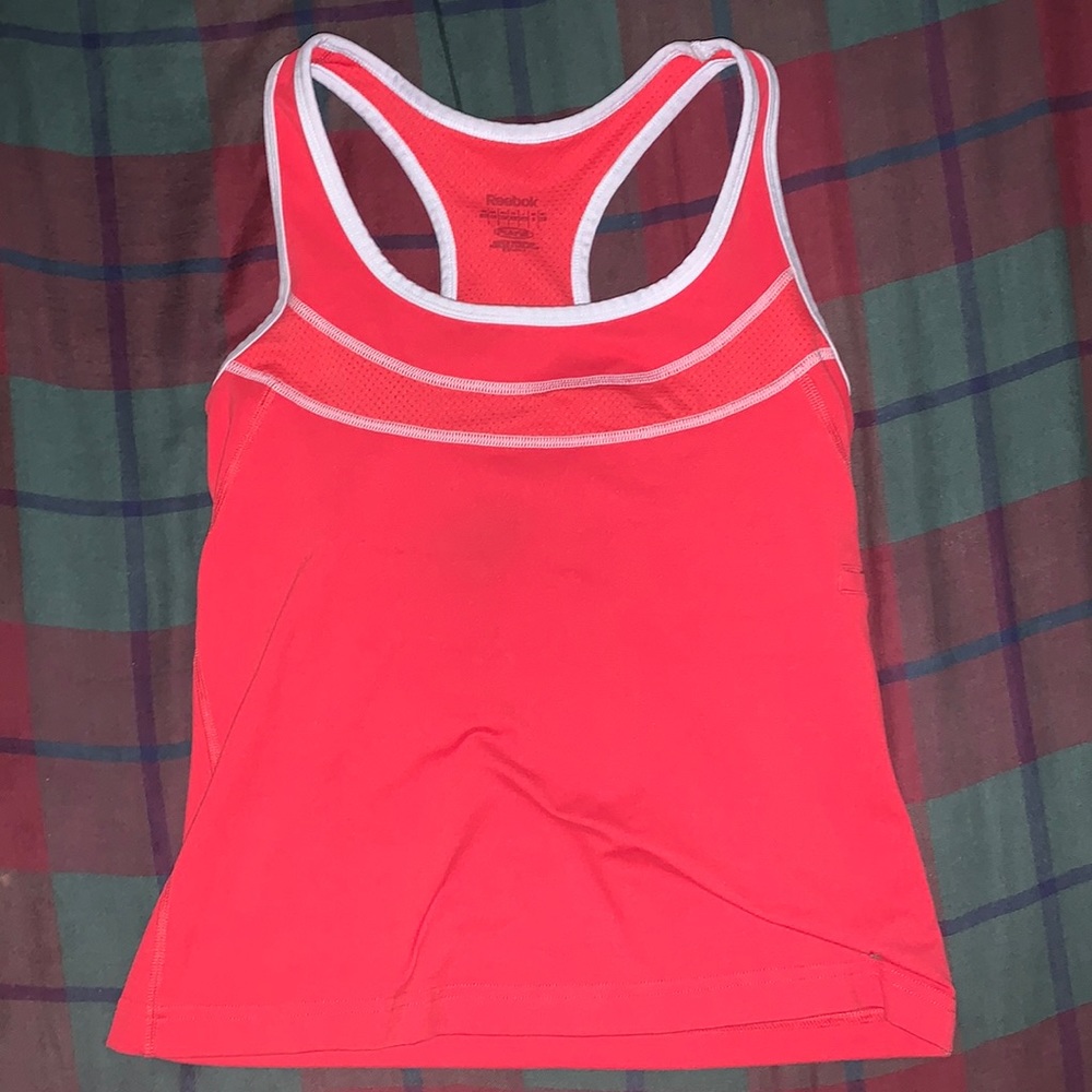 Reebok Athletic Workout Pink and White Tanktop. Size XS